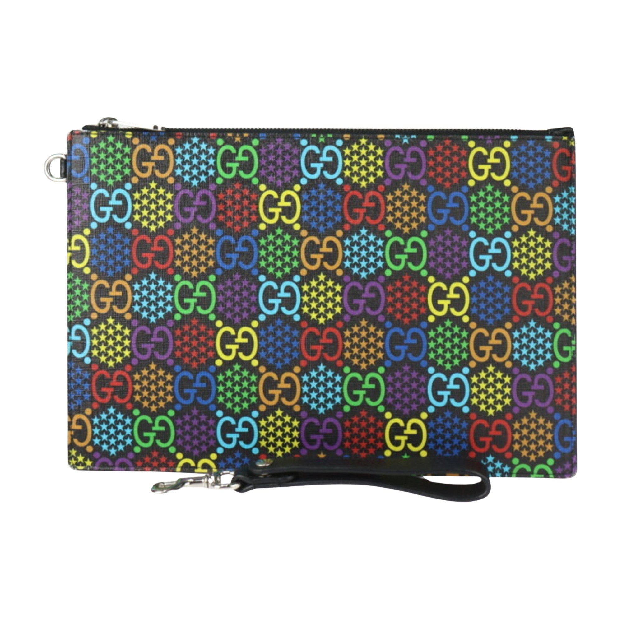 Gucci Psychedelic Multicolour Canvas Clutch Bag