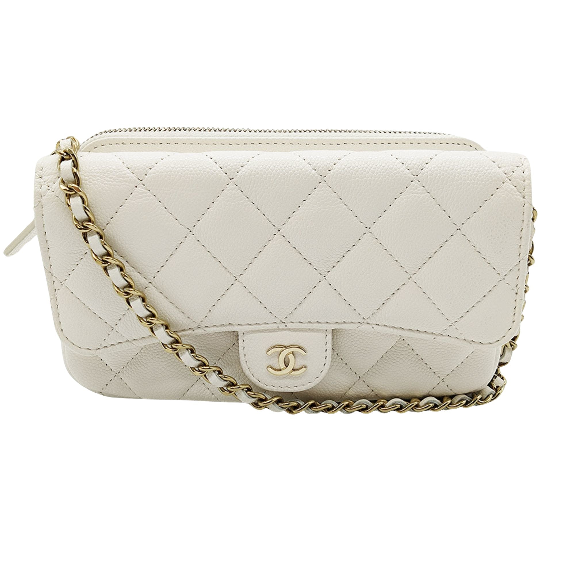 Chanel Timeless White Leather Shoulder Bag