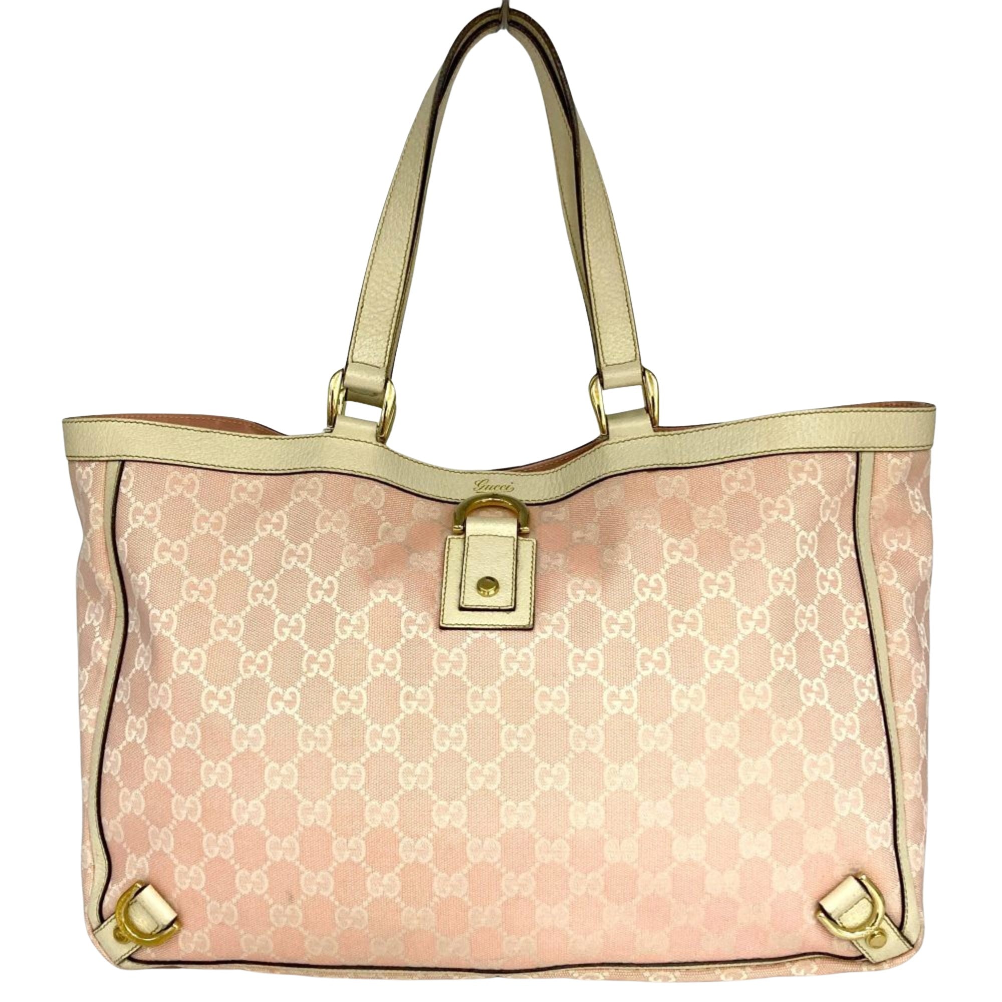 Gucci Abbey Pink Canvas Tote Bag