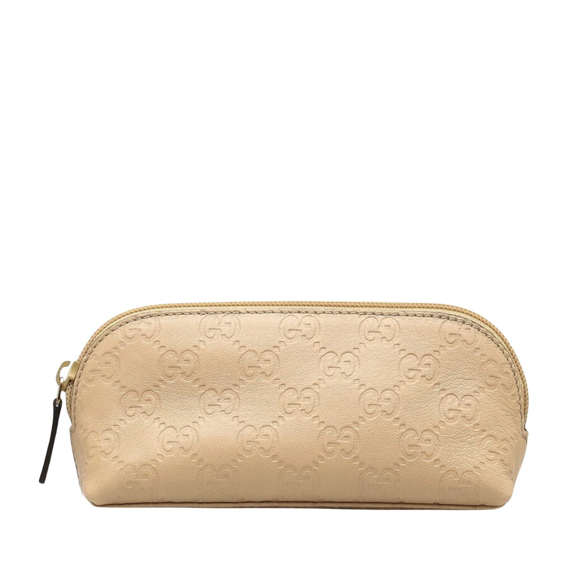 Gucci GG plus Beige Leather Clutch Bag