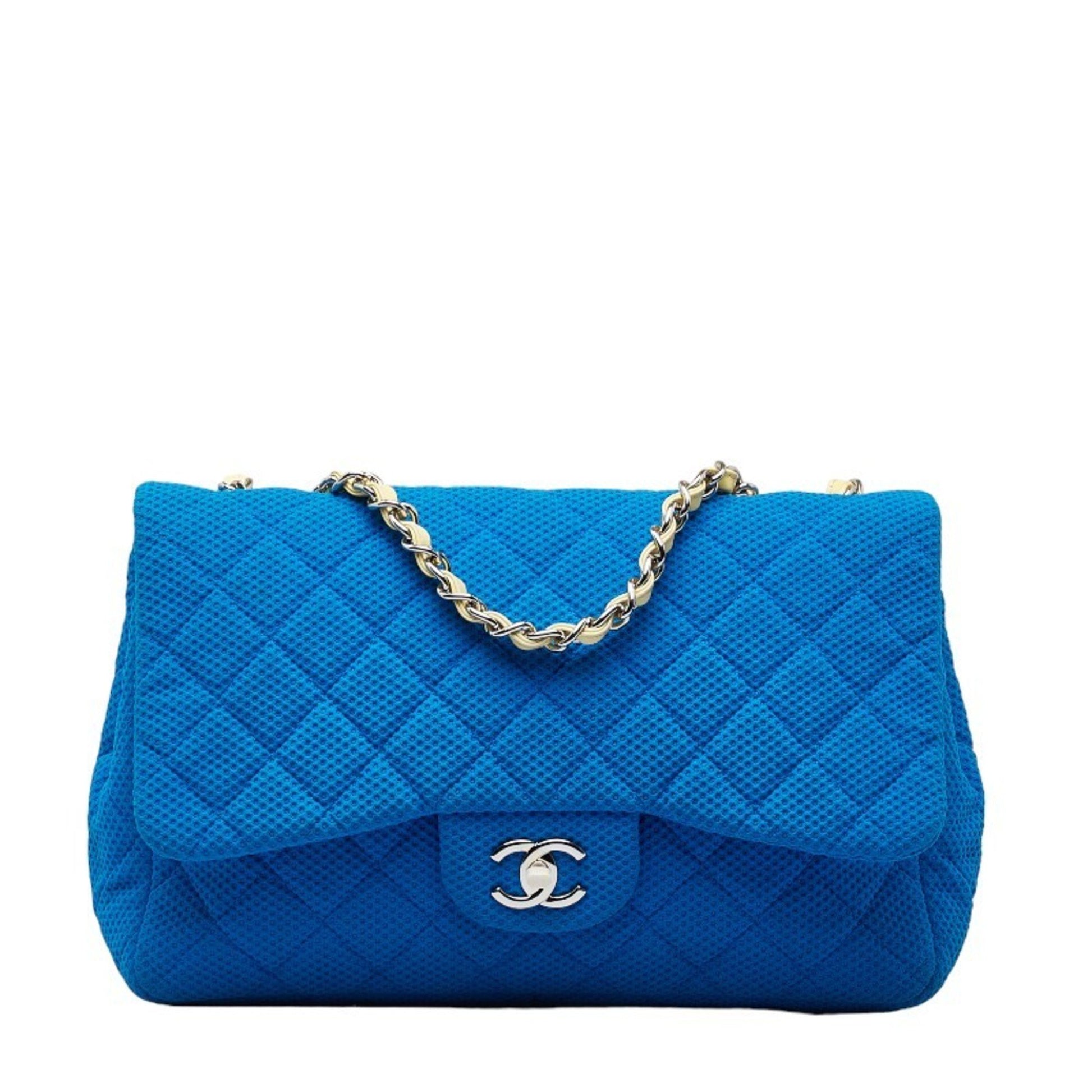 Chanel Timeless Blue Canvas Handbag 