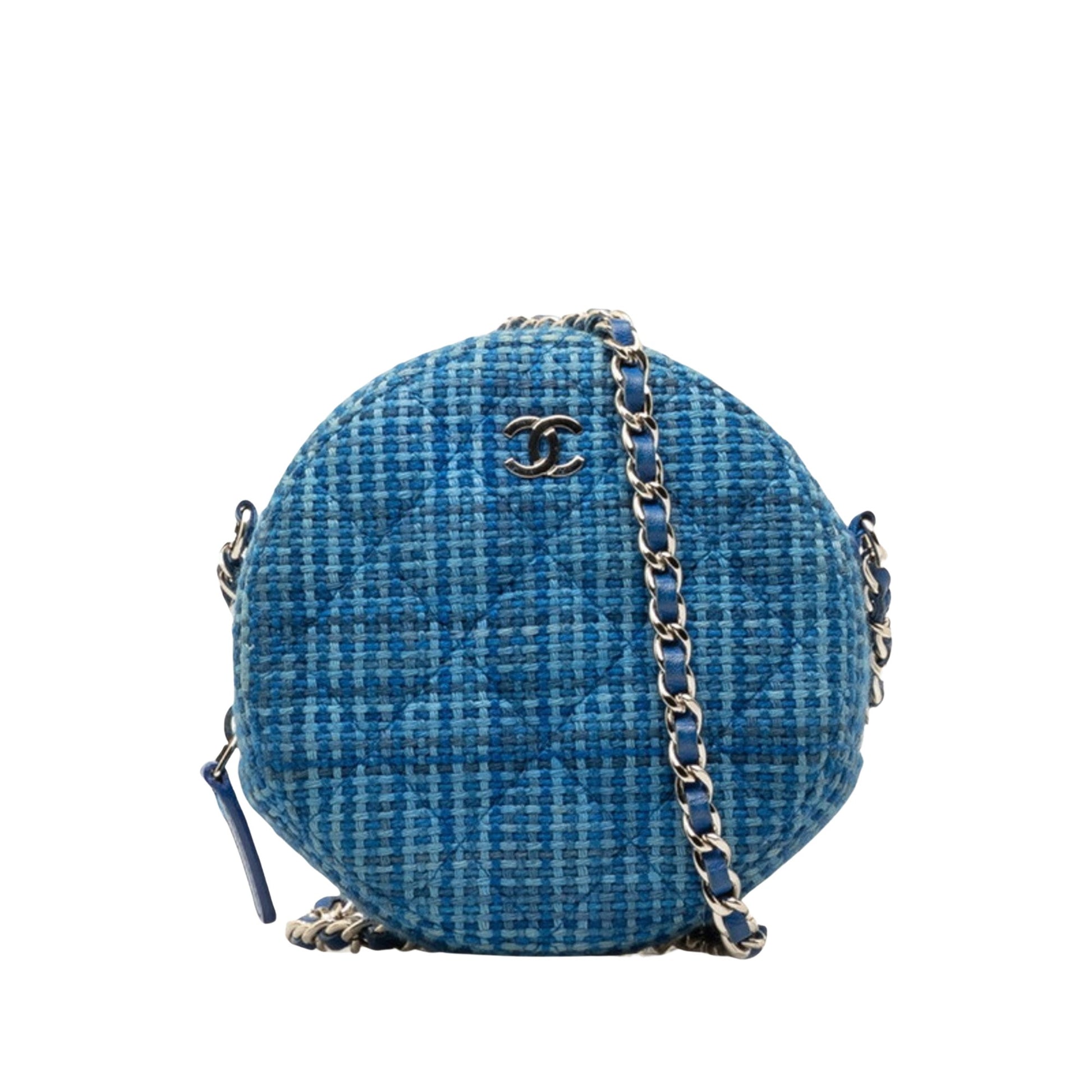 Chanel Pocket In The City Blue Tweed Shopper Bag