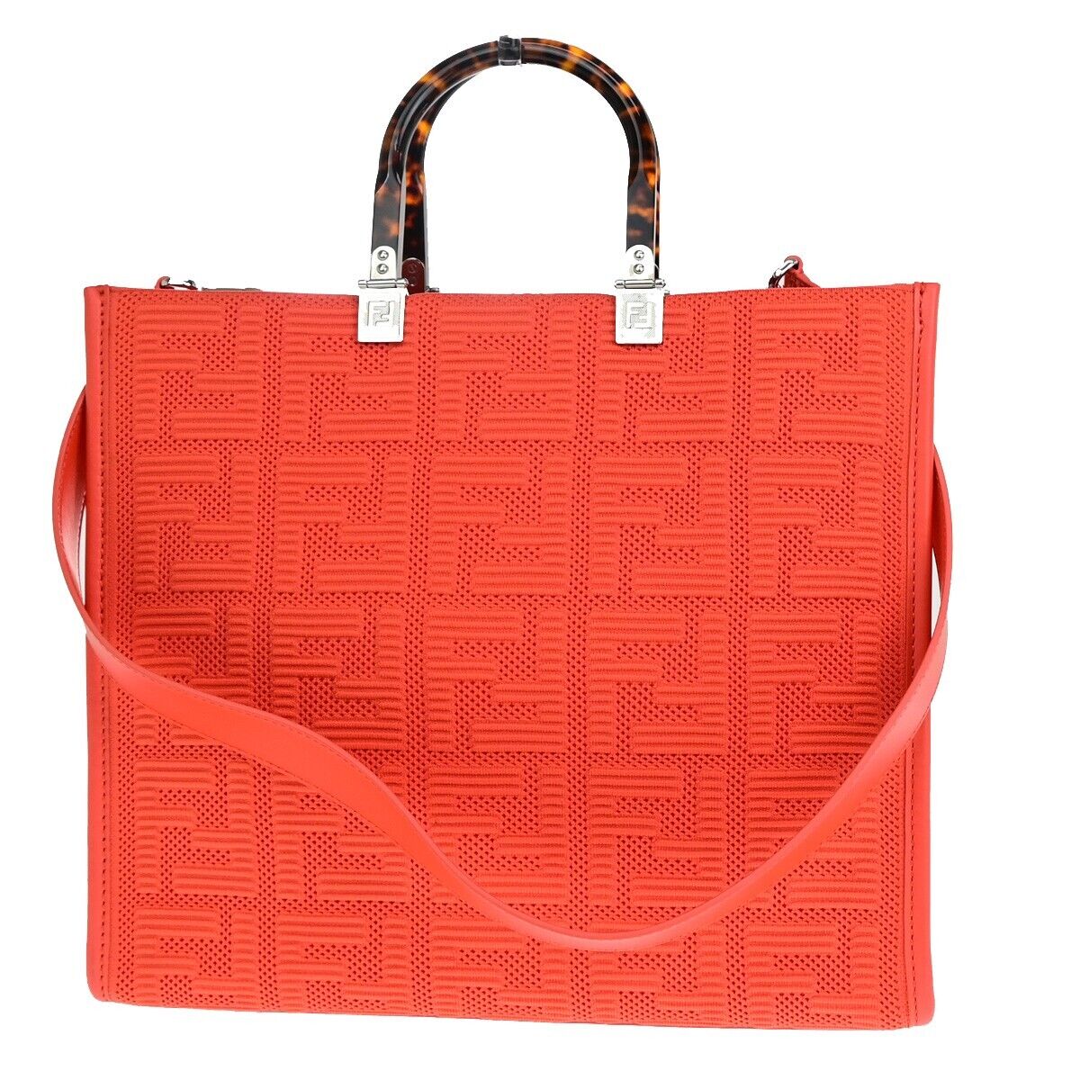 Fendi Sunshine Red Canvas Handbag 