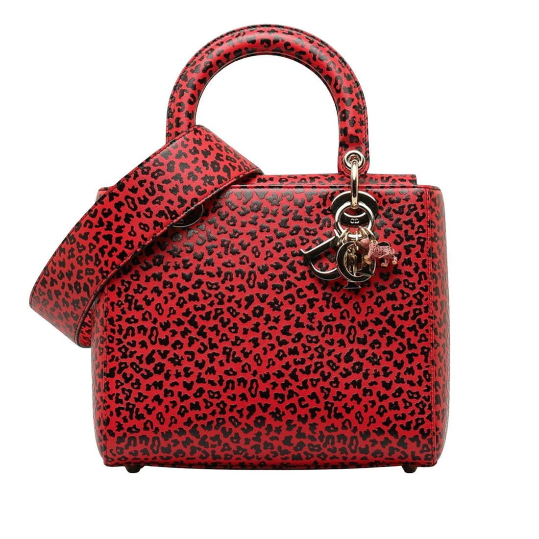 Dior Lady Dior Red Leather Handbag 