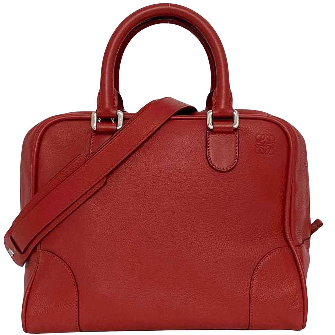 Loewe Amazona 75 Red Leather Handbag 