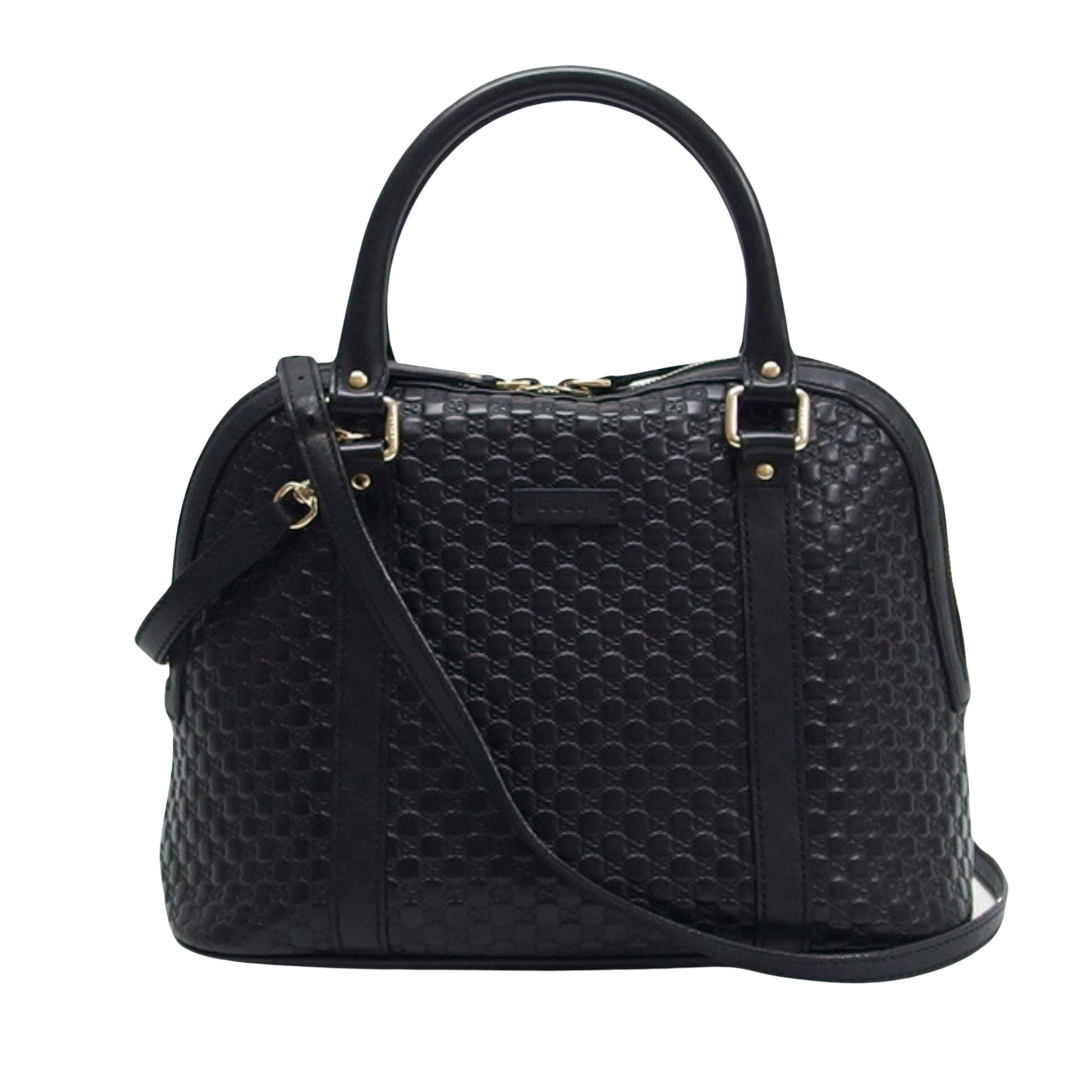 Gucci Dome Black Leather Handbag 