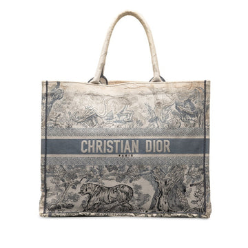 Dior Book Tote Grey Canvas Tote Bag