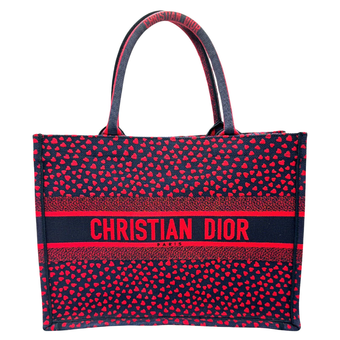 Dior Book Tote Red Canvas Handbag 