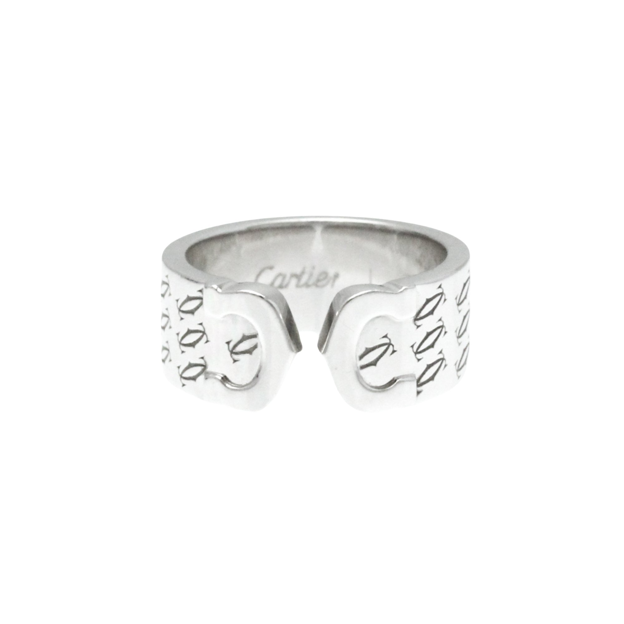 Cartier 2C C2 Silver Platinum Ring 