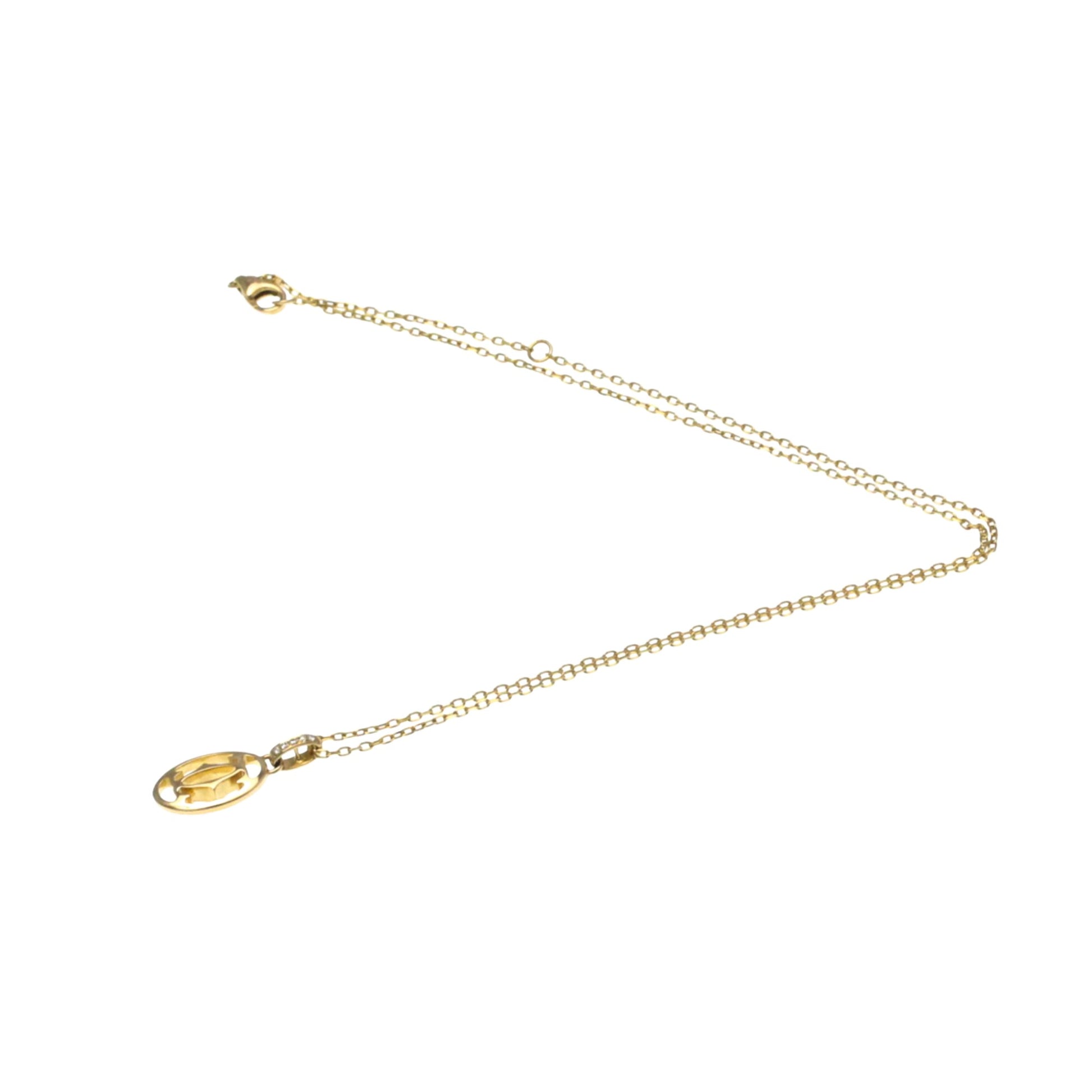 Cartier Logo Double C Necklace Gold Rose Gold Necklace 