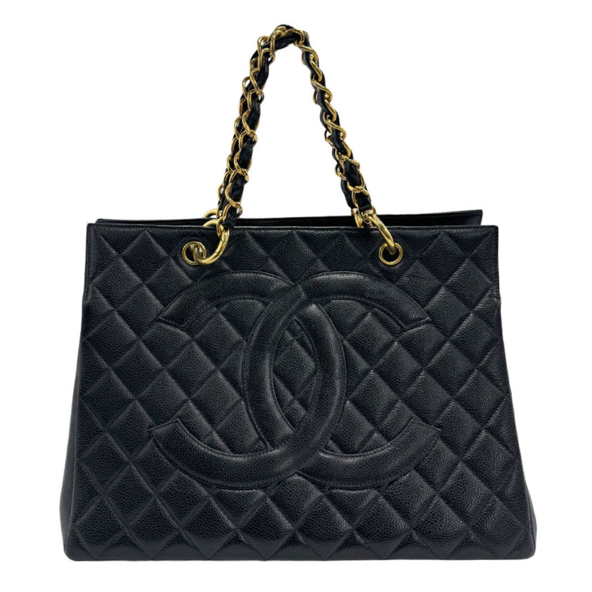 Chanel Logo CC Black Leather Handbag 