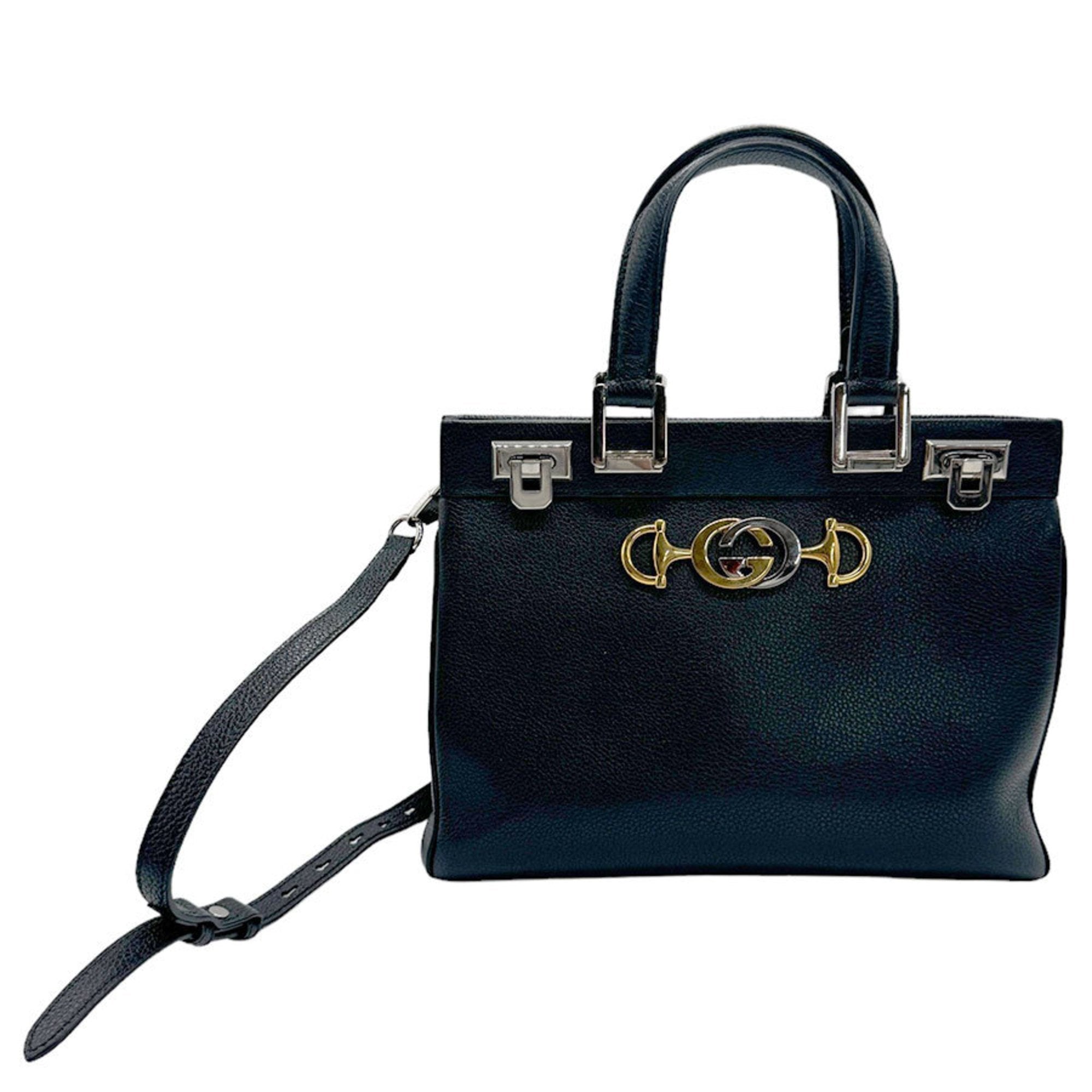 Gucci Zumi Black Leather Shoulder Bag