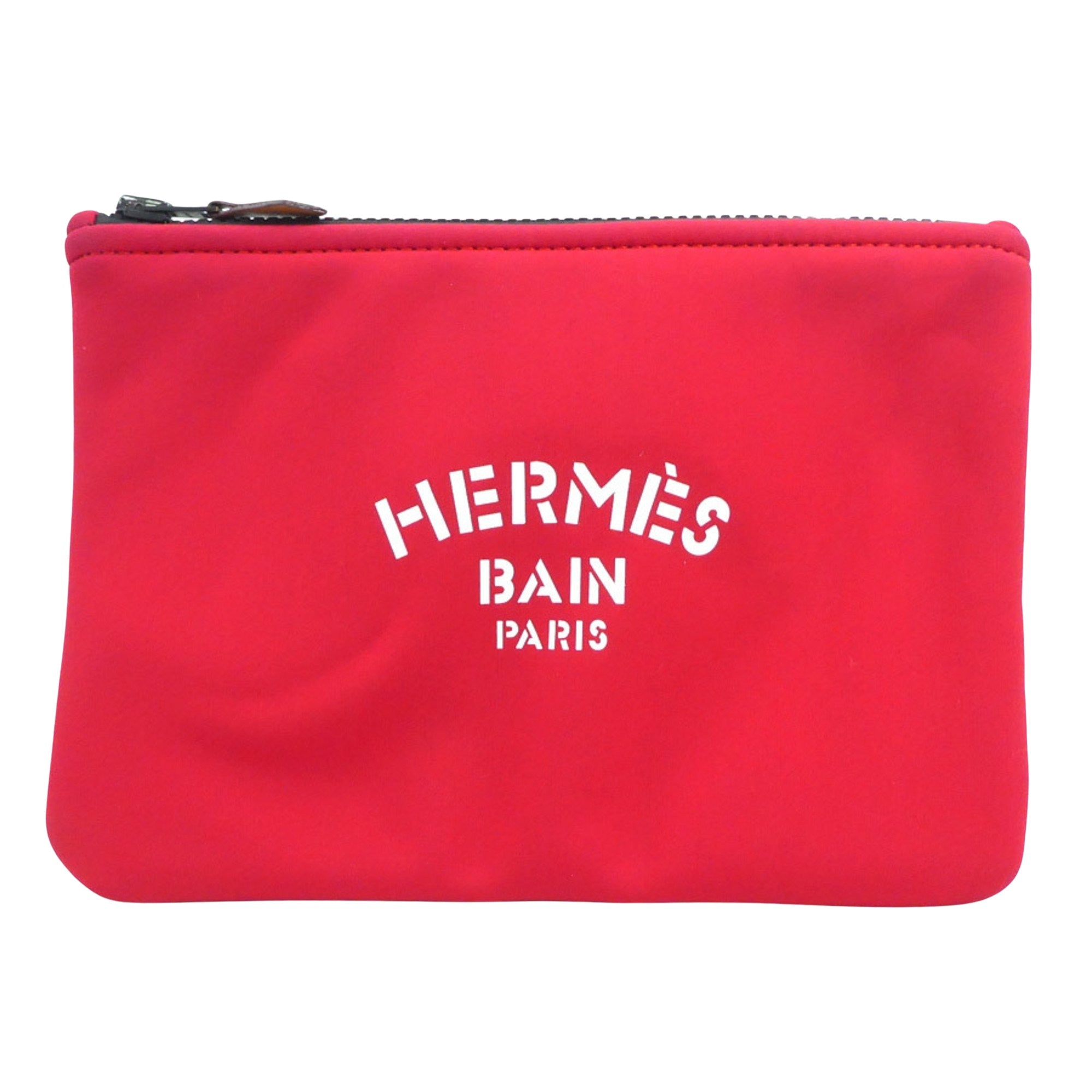 Hermès Neobain Red Polyamide Clutch Bag