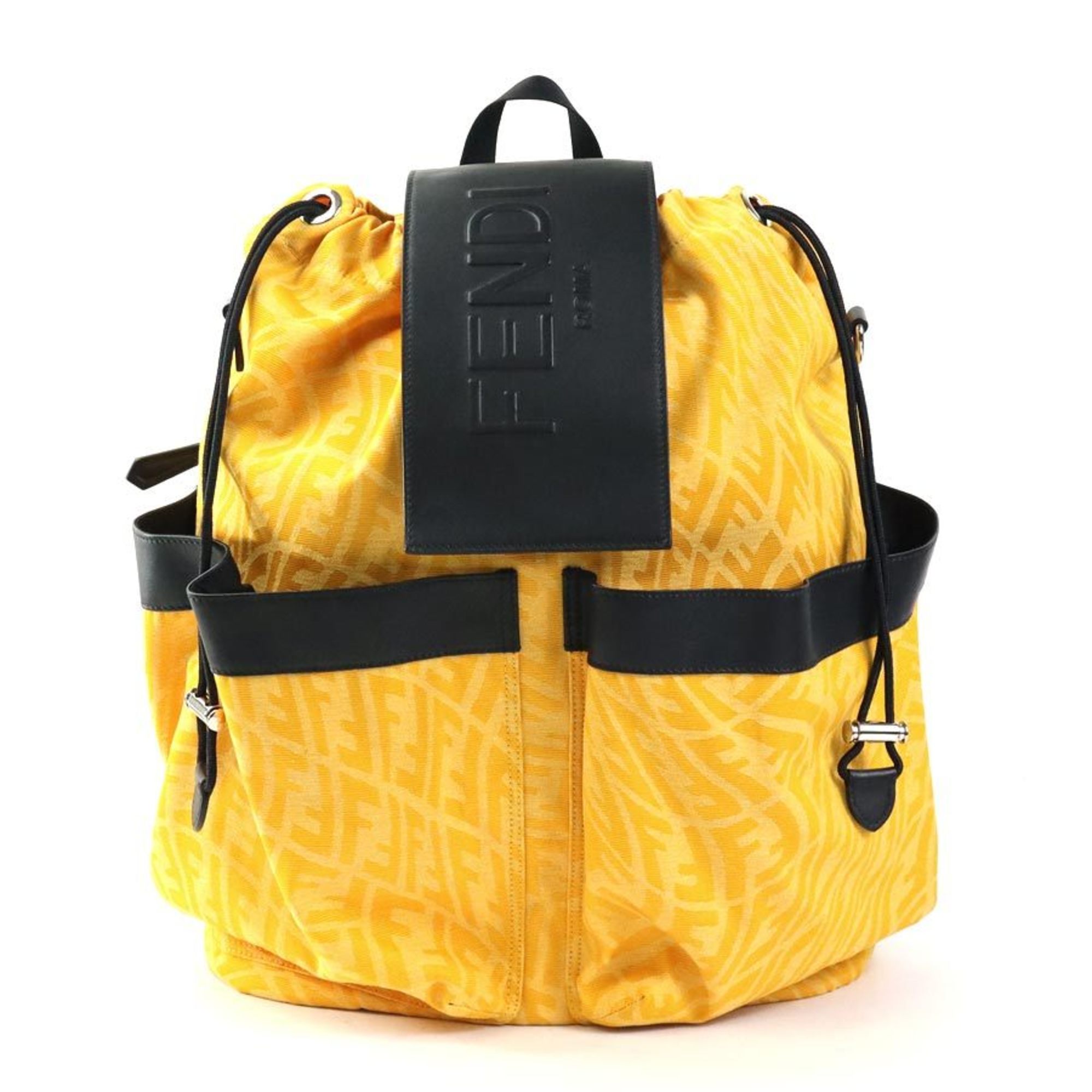 Fendi Sac à Dos Yellow Canvas Backpack Bag