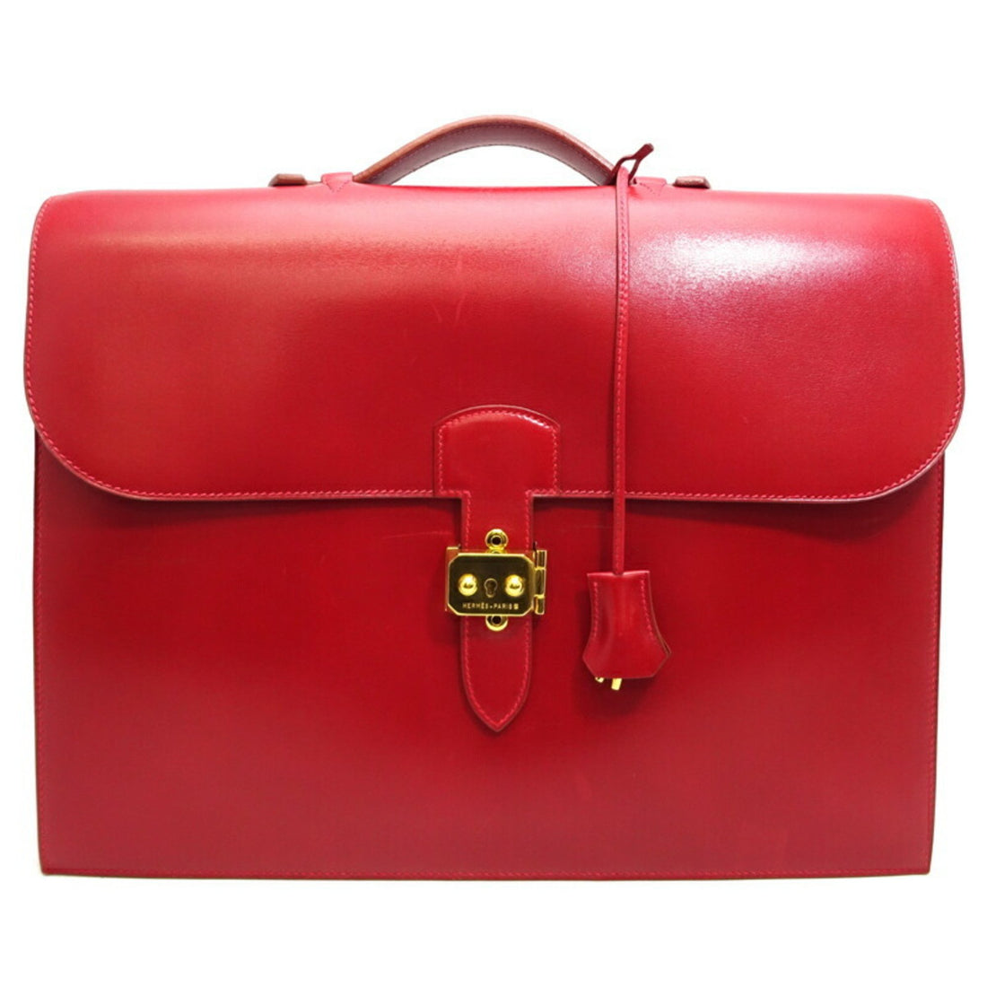 Hermès Sac à dépêches Red Leather Handbag 