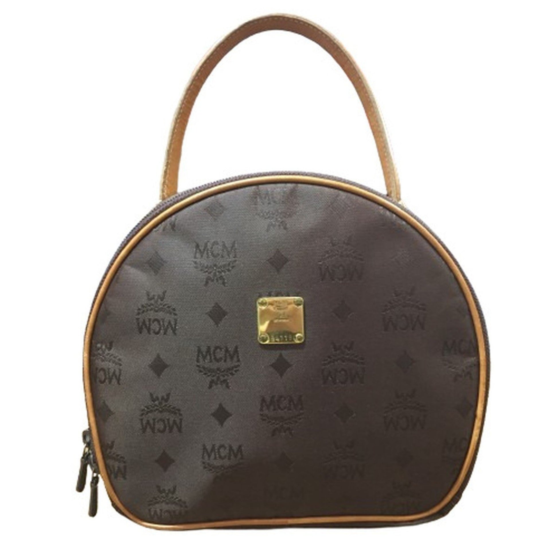 MCM Visetos Brown Synthetic Handbag 