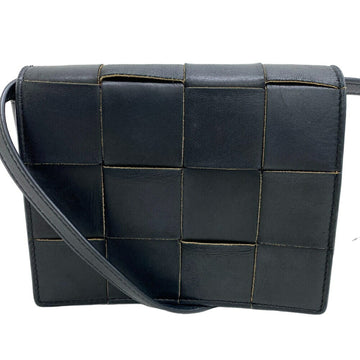 Bottega Veneta Cassette Black Leather Shoulder Bag