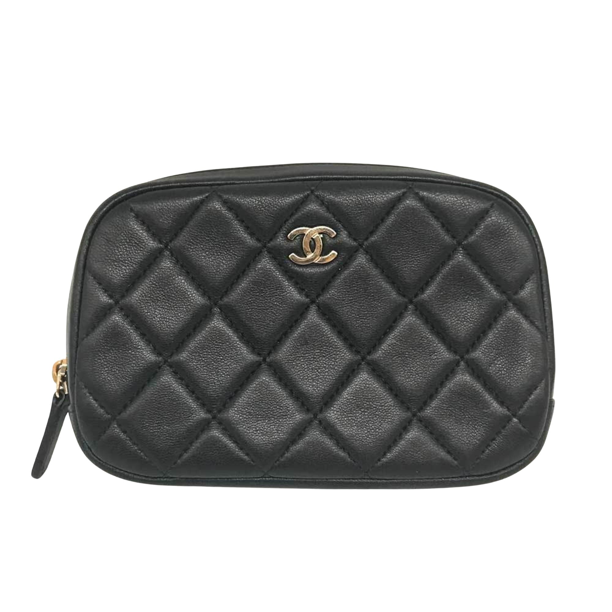 Chanel Matelassé Black Leather Wallet 