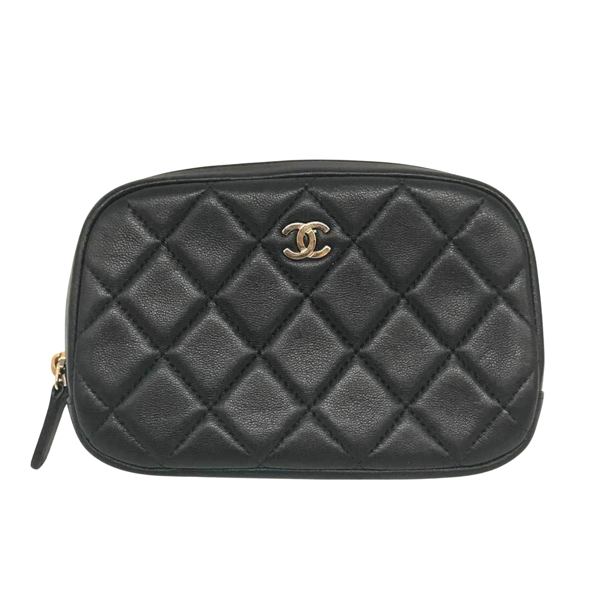 Chanel Matelassé Black Leather Wallet 