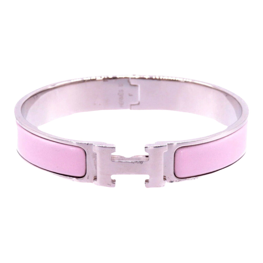 Hermès Clic H Pink Metal Bracelet 