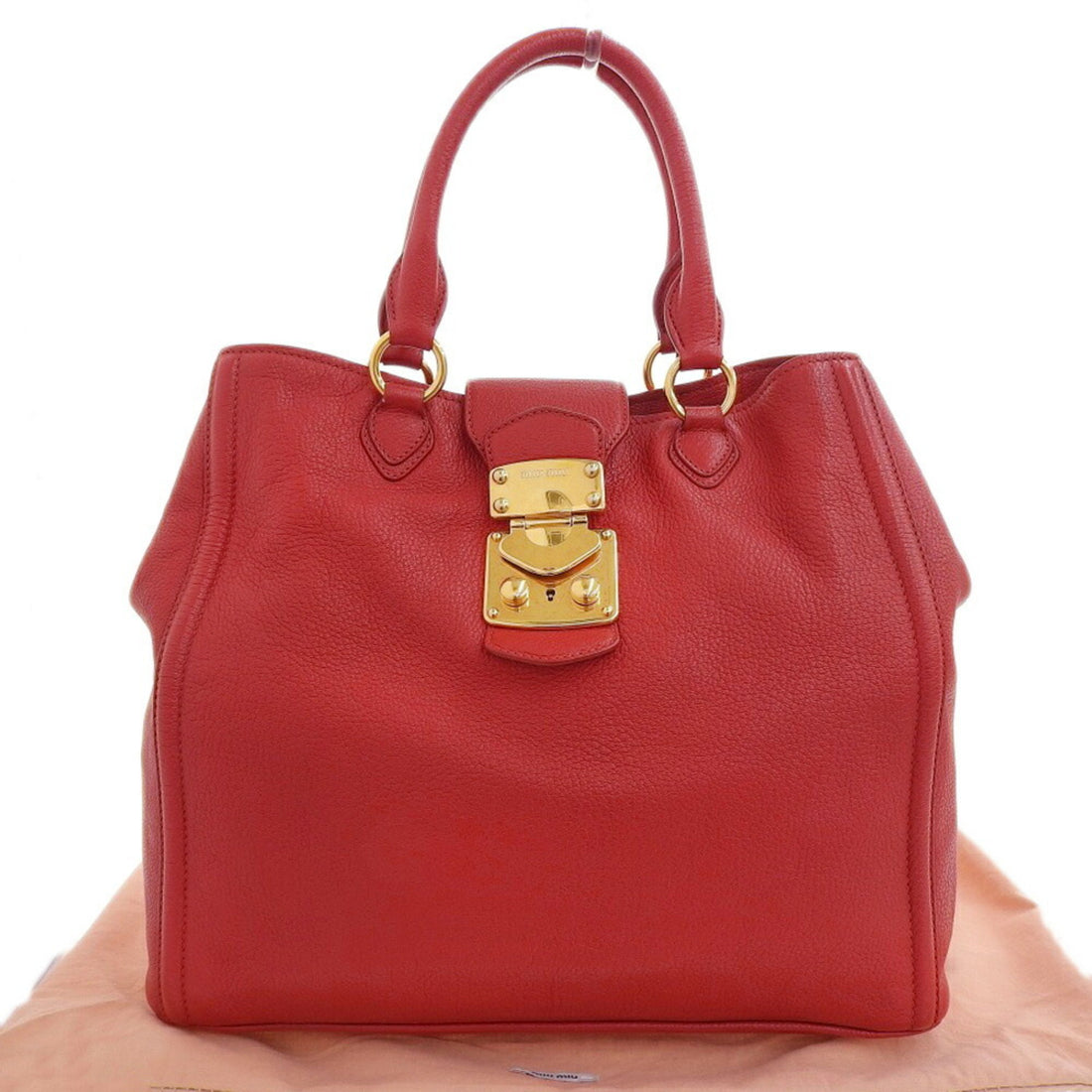 Miu Miu Madras Red Leather Handbag 