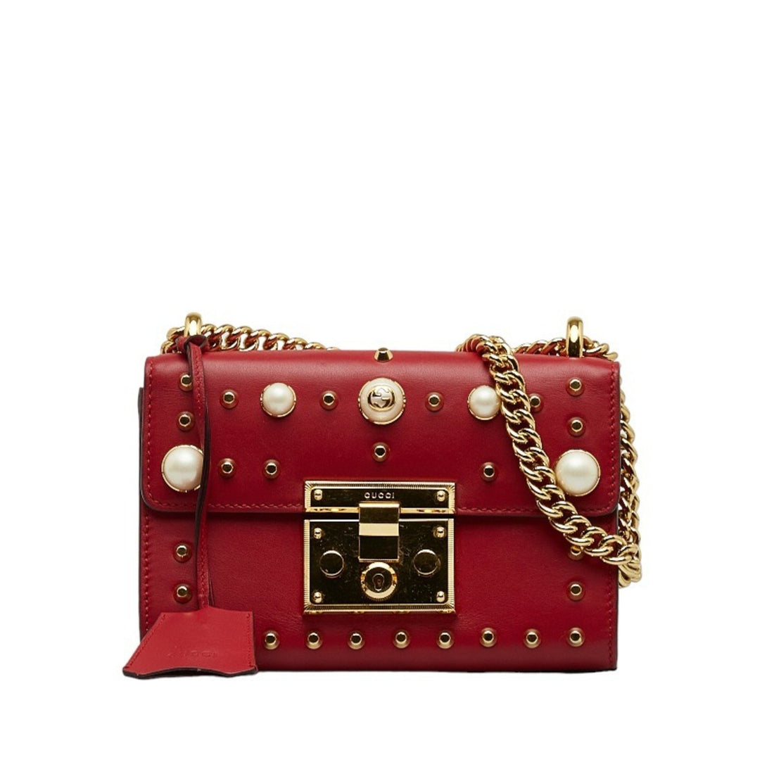 Gucci Red Leather Shoulder Bag