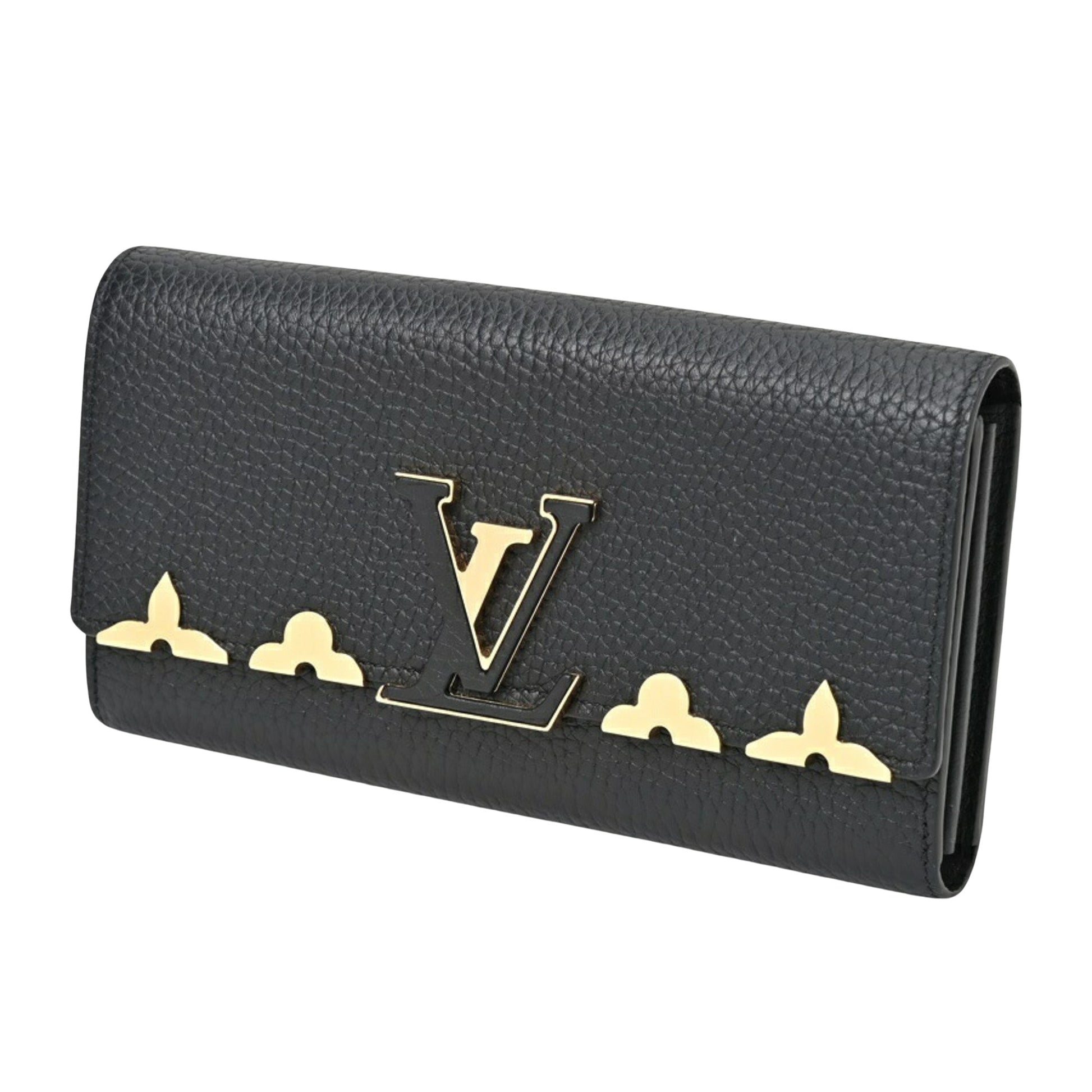 Louis Vuitton Portefeuille capucines Black Leather Wallet 