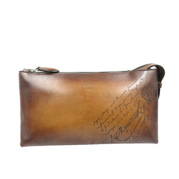 Berluti Brown Leather Clutch Bag