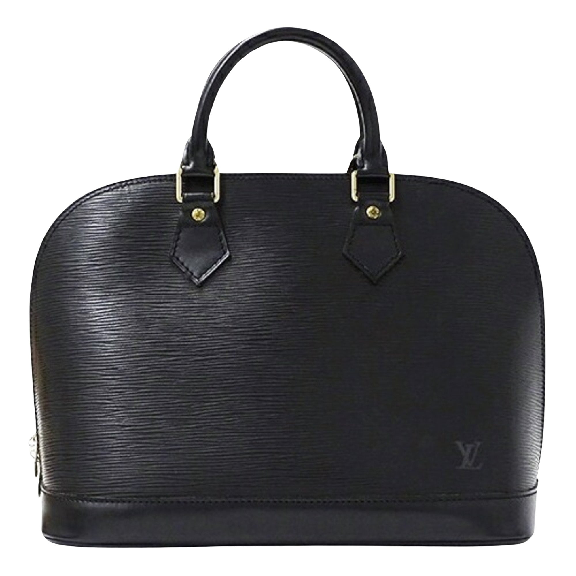 Louis Vuitton Alma Black Leather Handbag 