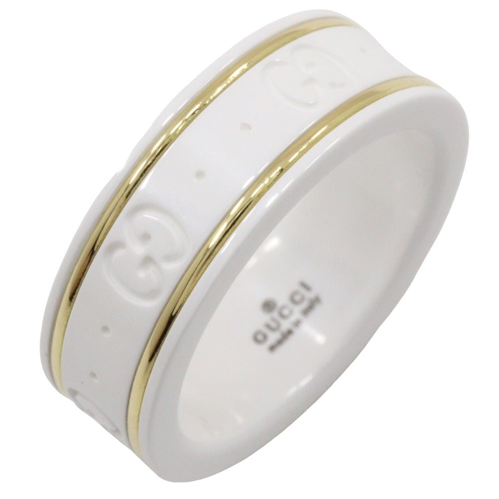 Gucci Icon White Yellow Gold Ring 