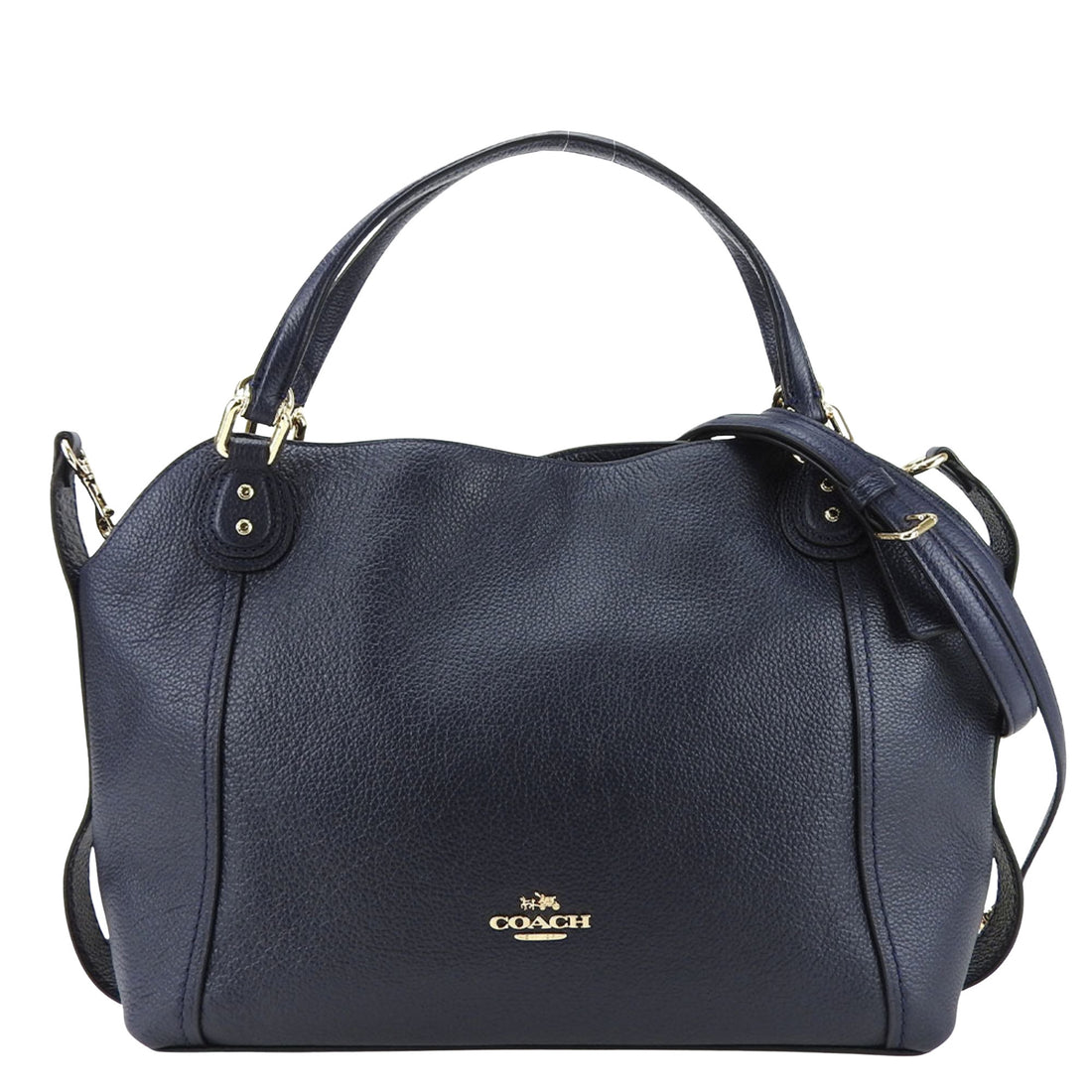 Coach Edie Navy Leather Tote Bag