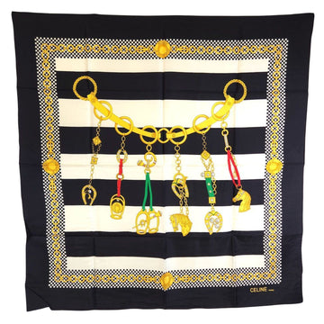 Céline Black Silk Scarf 