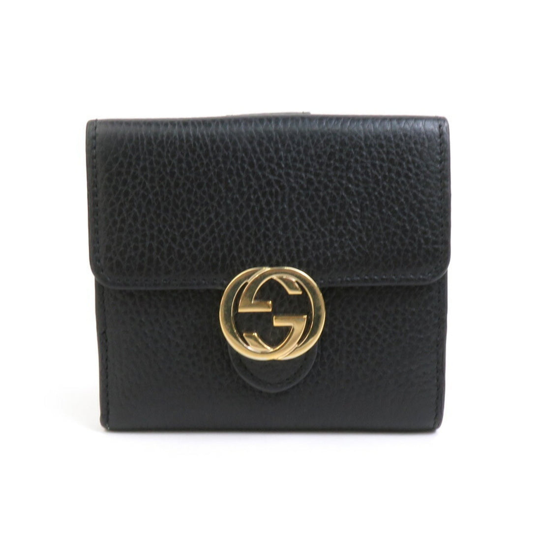 Gucci Interlocking G Black Leather Wallet 