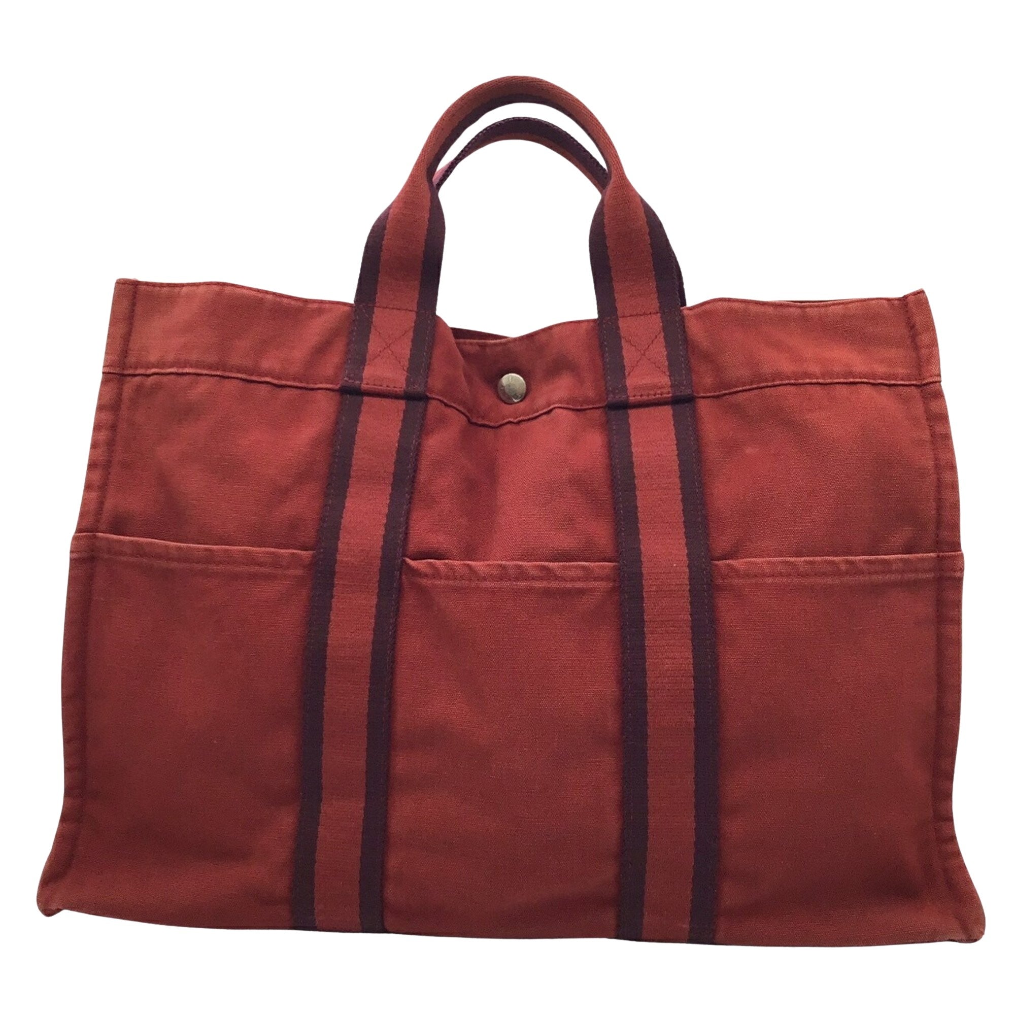 Hermès Fourre tout Red Canvas Tote Bag