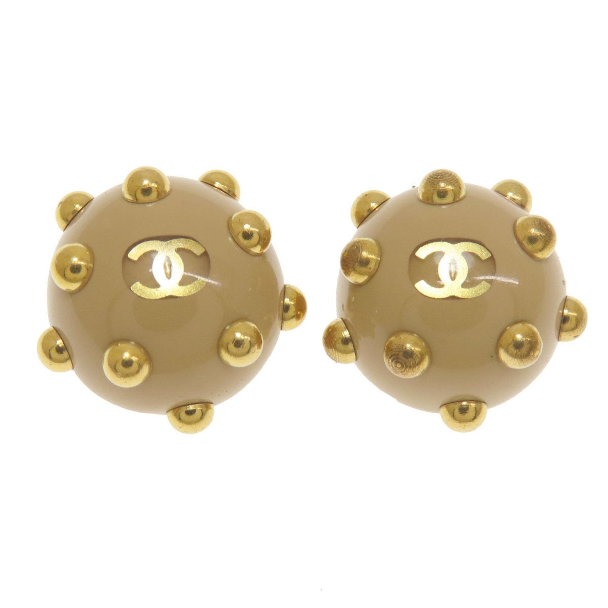 Chanel Coco Mark Beige Metal Earring 