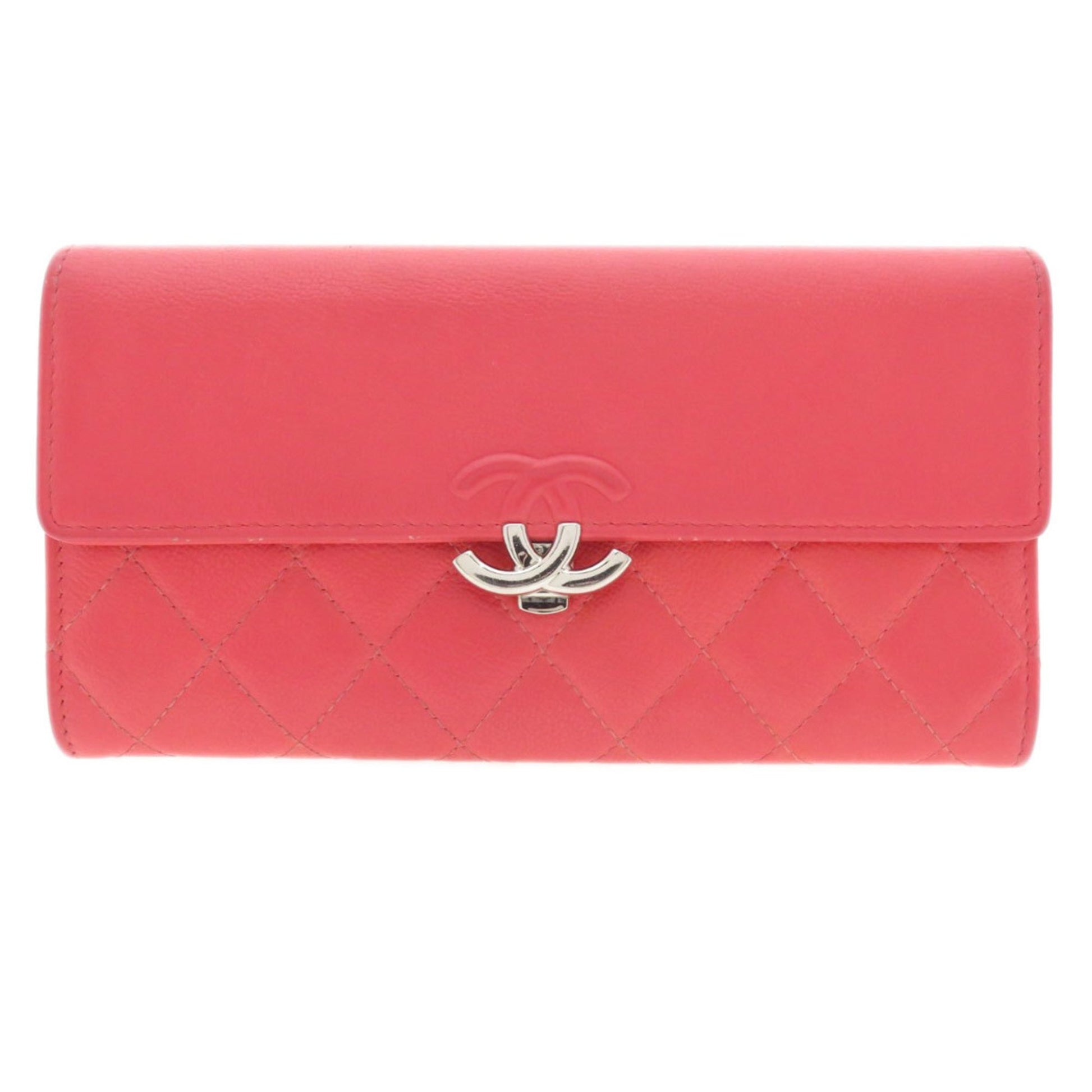 Chanel Cc Pink Leather Wallet 