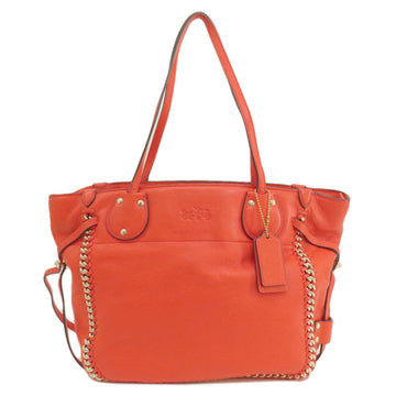 Coach Orange Leather Tote Bag