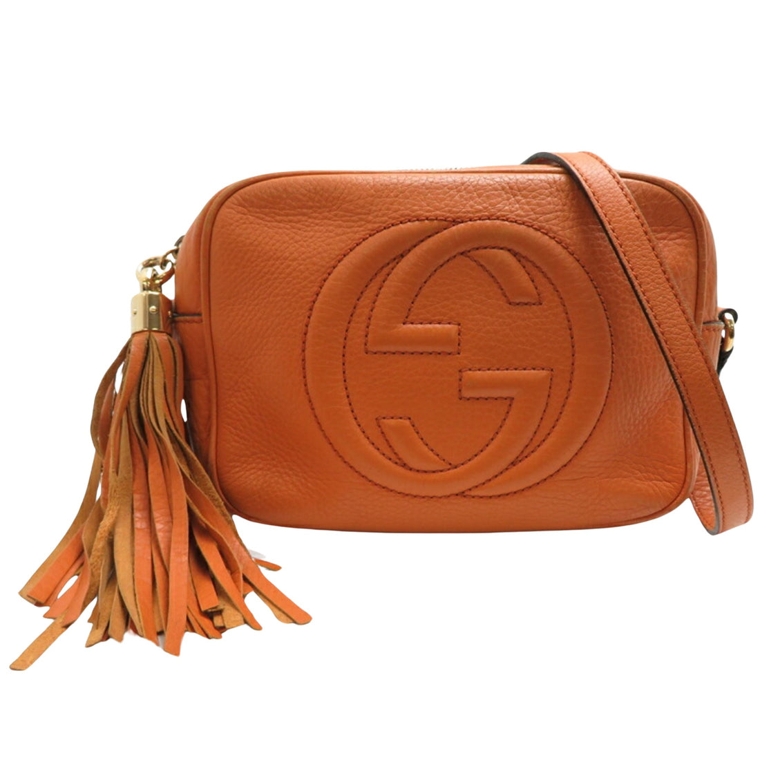 Gucci Soho Orange Leather Shopper Bag