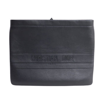 Dior Stripe pouch Black Leather Clutch Bag