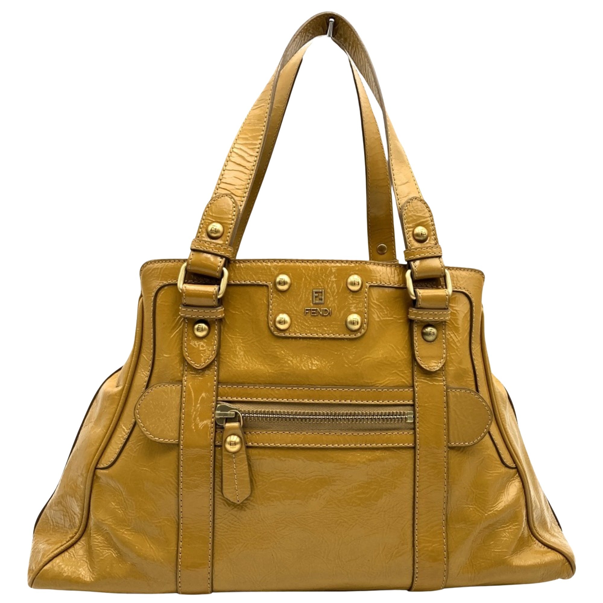 Fendi Yellow Leather Tote Bag