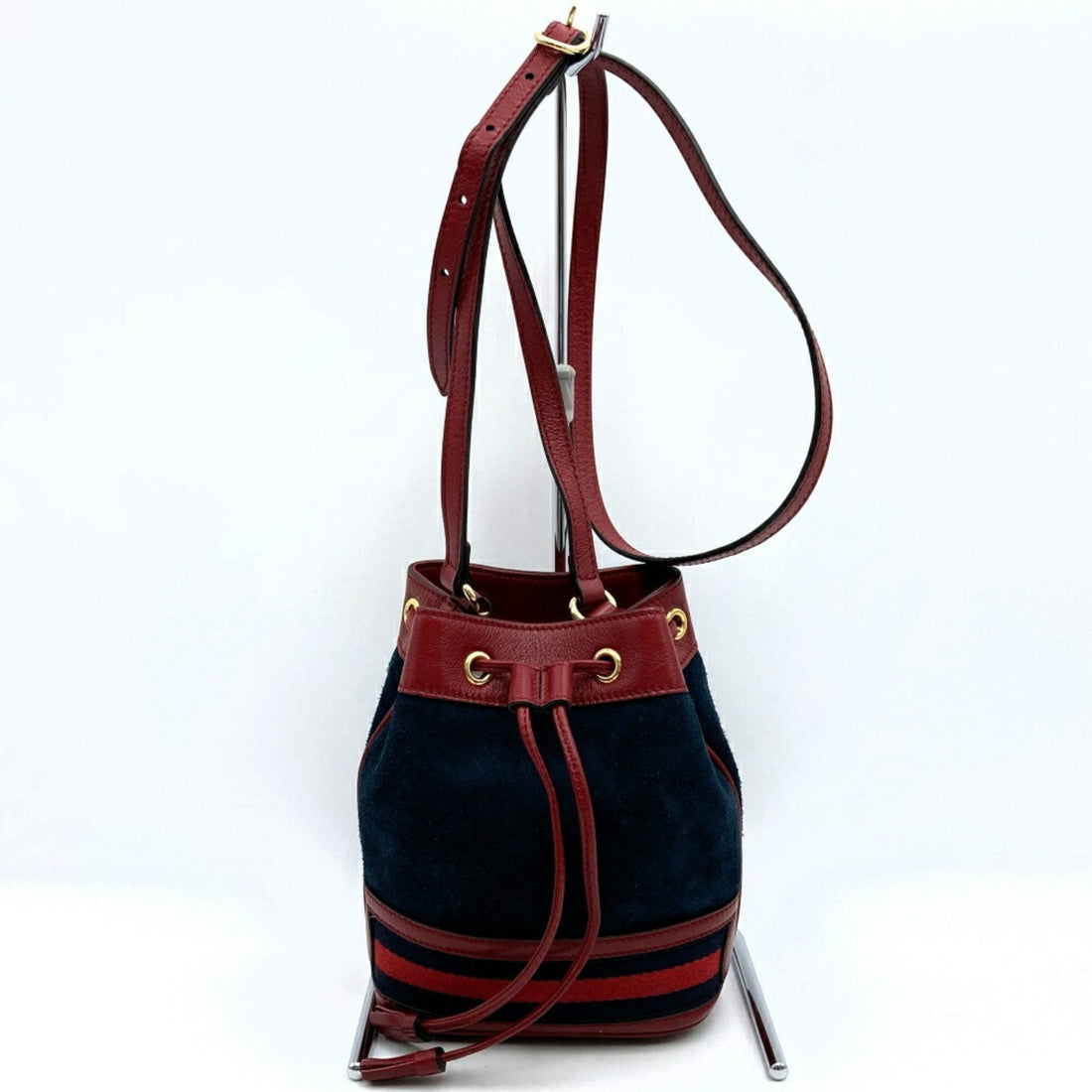 Gucci Sherry Navy Suede Shoulder Bag