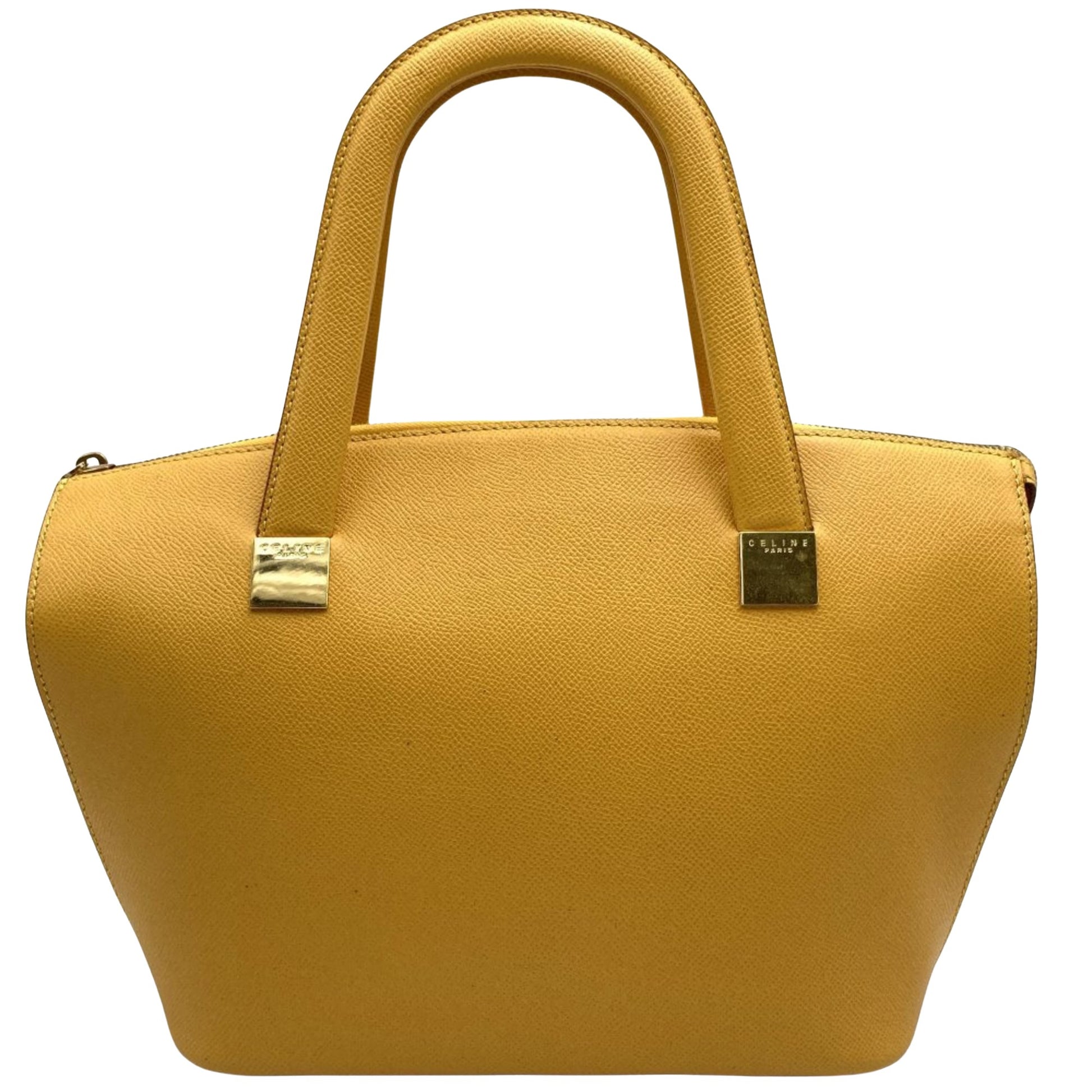 Céline Yellow Leather Handbag 