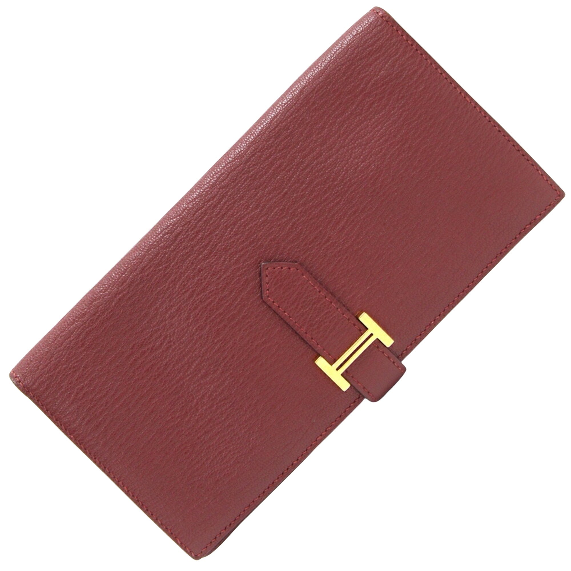 Hermès Béarn Burgundy Leather Wallet 