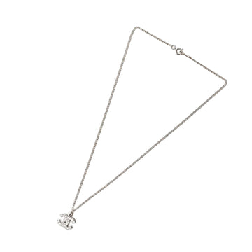 Chanel Coco Mark White Metal Necklace 