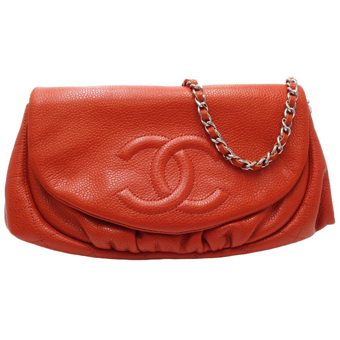 Chanel Half moon Red Leather Shoulder Bag