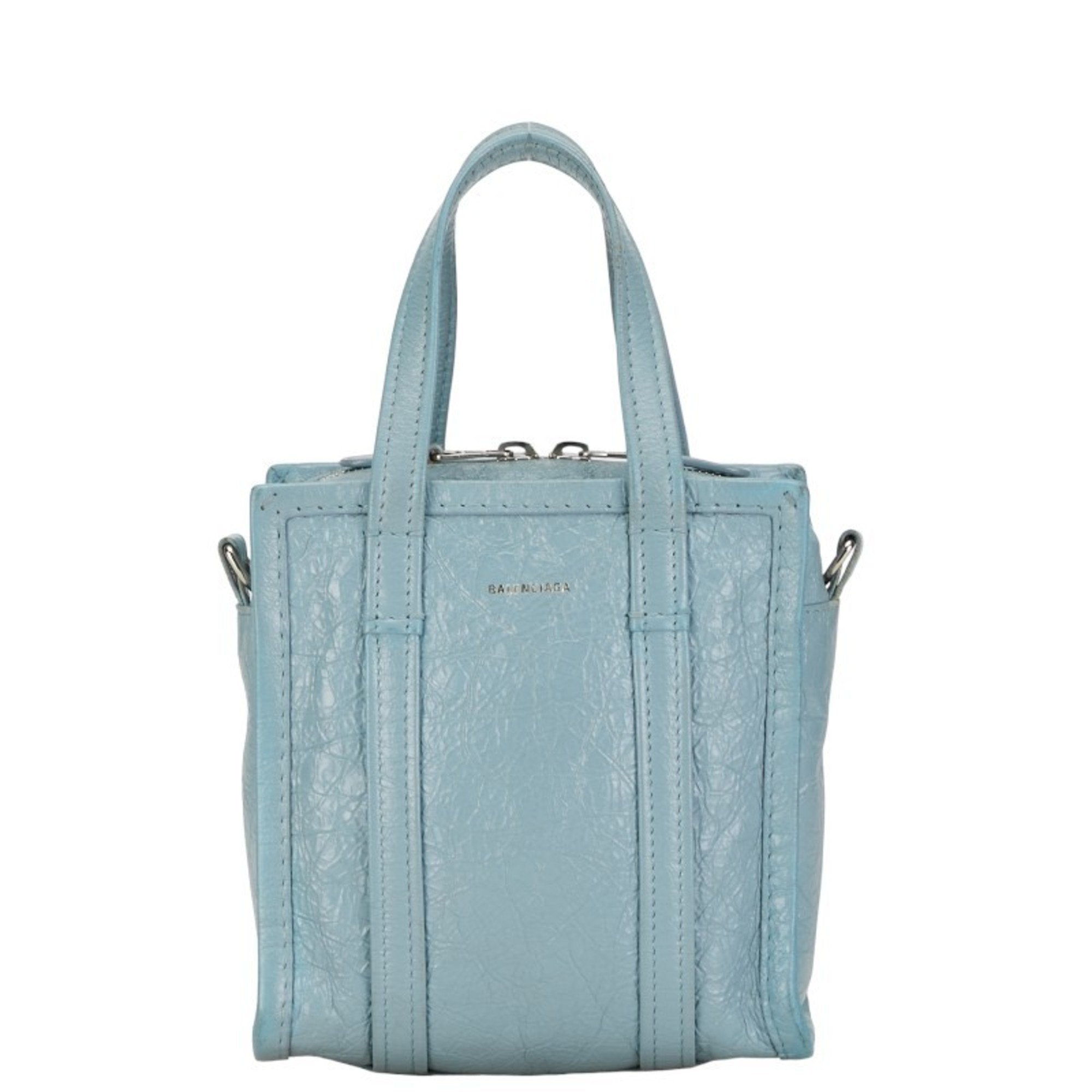 Balenciaga Bazar Blue Leather Handbag 