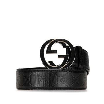 Gucci Interlocking Black Leather Belt 