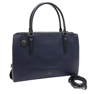 Coach Brook Carry All Navy Leather Handbag 