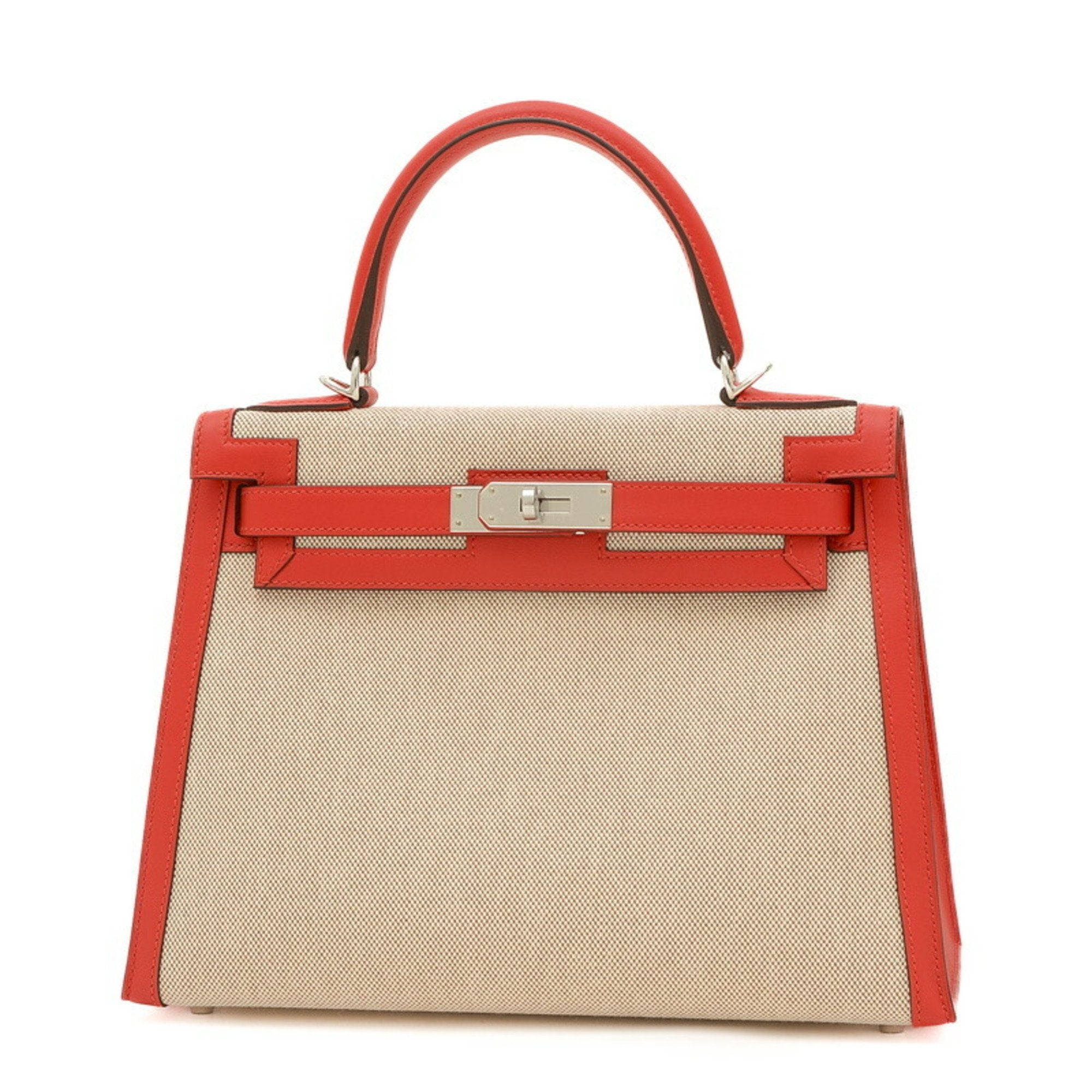 Hermès Kelly 28 Ecru Canvas Handbag 