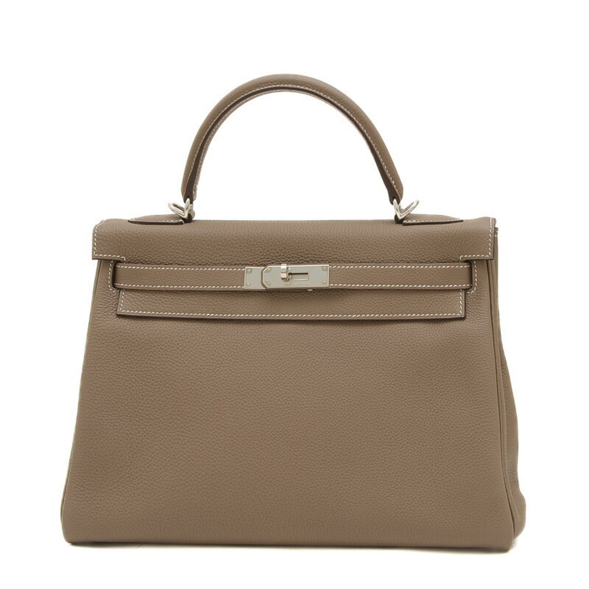 Hermès Kelly 32 Grey Leather Handbag 